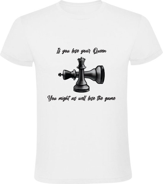 Schaak Heren T-shirt - Chess - Schaken - Queen - Strategisch Game Shirt
