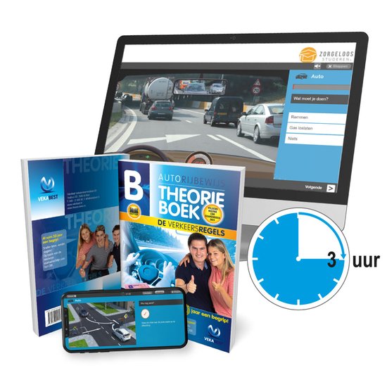 Theorieboek Rijbewijs B 2023 met 3 Uur Auto Theorie Examens Oefenen
