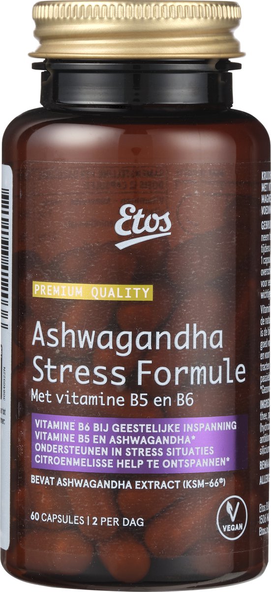 Etos Ashwaganda - Stress Formule - Premium - Vegan - 60 stuks