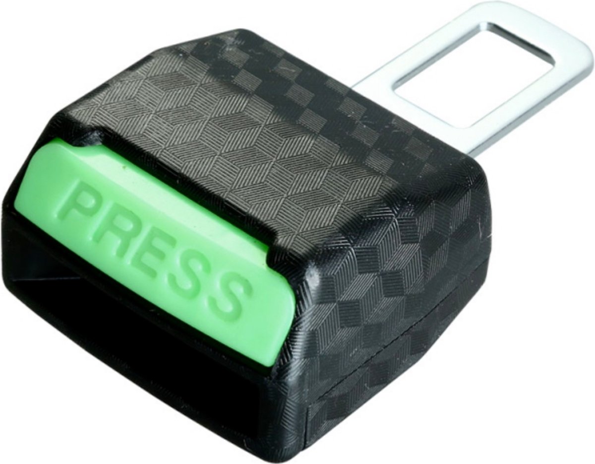 Gordel Alarm Stopper met Kliksysteem - Groen Carbon Look - Gordel Verlenger - Veilige Gordel Piep Stopper - Waarschuwing Stopper - Gordel Clip - Autogordel Piep - Auto Accessoires