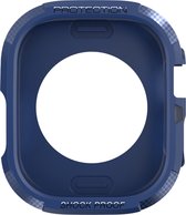 Cover Geschikt voor Apple Watch 8/7/6/5/4 45/44/22mm Carbonvezel – Blauw