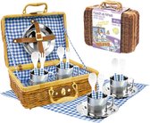 Speelgoed Picknickmand voor Kinderen - Tachan - Complete Rieten Picknickset - Ook om Echt te Gebruiken