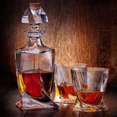 karaf / crystal glass / Set for Whisky Glasses - BarCraft Grinded glass decanter for whiskey and brandy