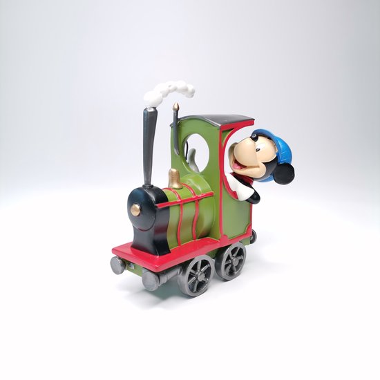 Statuette, Figurine Mickey en Locomotive . Figurine Mickey dans le train 12cm.