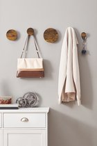 MIRA Home Wandhaken Set van 5 - Houten Wandknoppen voor Kapstok - Industrieel - 12x12 cm - Bruin