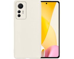Hoesje - Geschikt voor Xiaomi 12 Lite - Sterk & Shockproof - Siliconen Case - Hoes Cover - Telefoonhoes - Wit