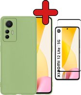 Hoesje Geschikt voor Xiaomi 12 Lite Hoesje Siliconen Case Hoes Met Screenprotector - Hoes Geschikt voor Xiaomi 12 Lite Hoes Cover Case - Groen