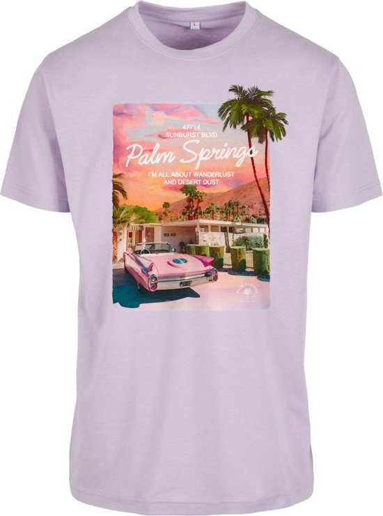 Mister Tee - Palms Springs Heren T-shirt - S - Pastelpaars