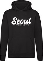 Seoul Coordinaten Hoodie | Zuid Korea | Zuid-Korea | Vakantie | Trui Unisex
