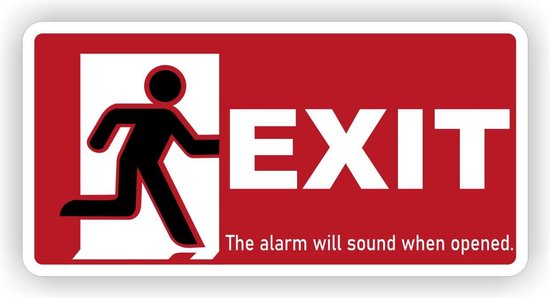 EXIT fire door emergency exit sticker.