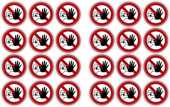 Halt, Stop verboden toegang stickers 24 stuks