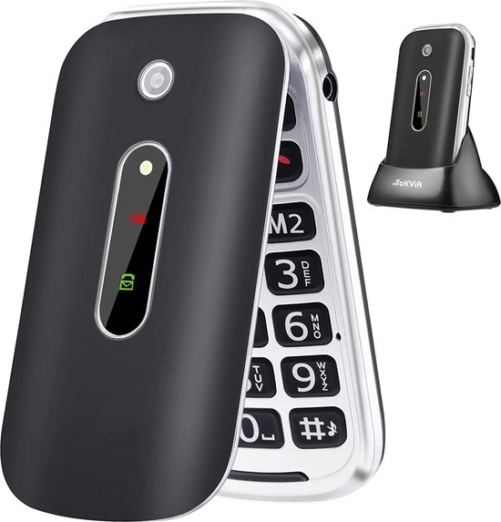 Tokvia- Senioren Telefoon Grote Toetsen - Senioren GSM - Klaptelefoon Simlock Vrij - SOS knop - Prepaid Telefoon Met Simkaart - Senioren Mobiele Telefoon