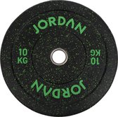 HG Black Rubber Bumper Plate - Coloured Fleck 10kg - Green