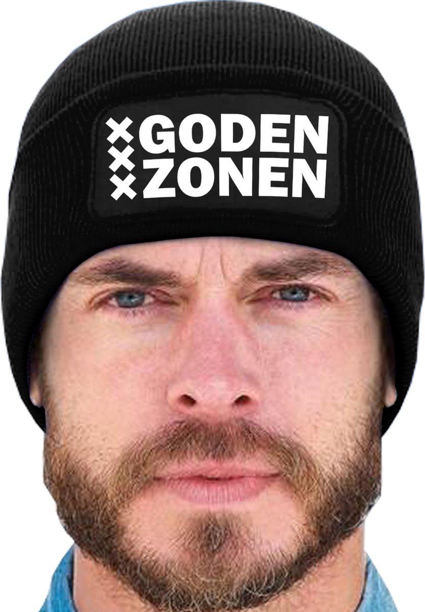 GODENZONEN muts - Zwart met wit - Beanie - One Size - Uniseks - AFC AJAX - 020 - Original Kwoots - Wintersport - Aprés ski muts - Arena