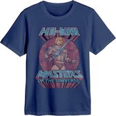 Masters Of The Universe Heren Tshirt -S- He-Man Sword Pose Blauw