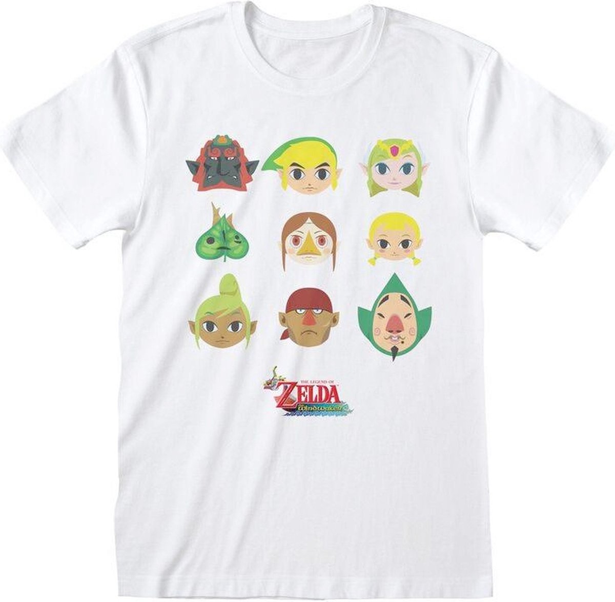 Nintendo The Legend Of Zelda Heren Tshirt -M- Wind Waker Faces Wit