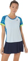 Asics T-Shirt Court Graphic SS Top Dames Blauw