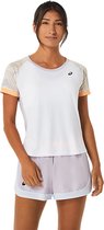 Asics T-Shirt Court Graphic SS Top Dames Wit Paars