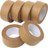 6 x Ecologische papieren tape 50mmx50m/ Papieren plakband / Tape kraftpapier / Ecotape / Paper tape / verpakkingsplakband Paper / Papiertape / Papier tape