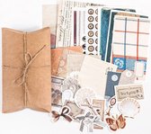 Papier en Stickerset - 7 - Set voor Bulletjournal - Scrapbook - Kaarten Maken - Vintage Papier en Stickers 30 stuks