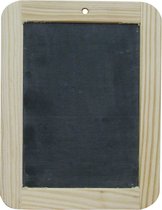 Tableau noir / ardoise avec bord en bois dimension extérieure 14,7 x 19,1 cm avec 6 craies blanches