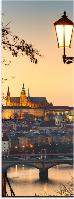 Poster (Mat) - Uitzicht op Praagse Burcht - Tsjechië - 20x60 cm Foto op Posterpapier met een Matte look