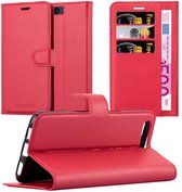 Cadorabo Hoesje geschikt voor OnePlus 5 in KARMIJN ROOD - Beschermhoes met magnetische sluiting, standfunctie en kaartvakje Book Case Cover Etui