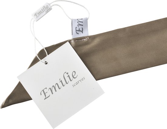 Emilie Scarves - sjaal - satijn - haarsjaal - lint handtas - taupe