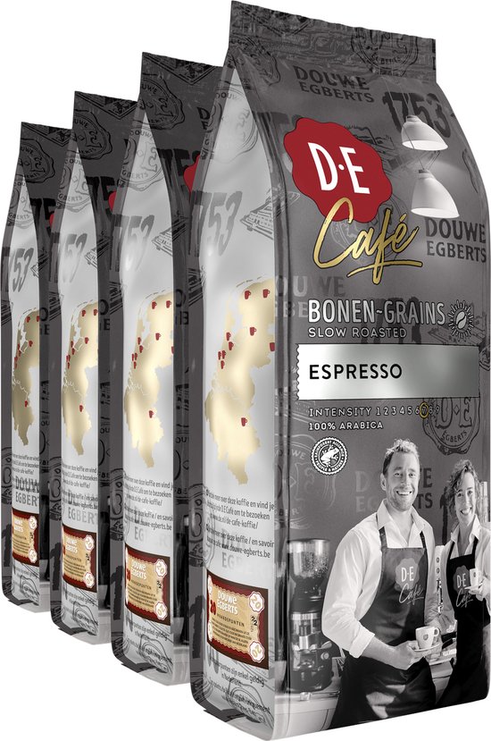Douwe egberts d. E café espresso koffiebonen - intensiteit 7/9 - 4 x 500 gram