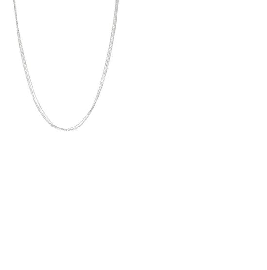 Witgouden ketting - 14 karaat – 3 rijig - anker schakel - 42cm - uitverkoop Juwelier Verlinden St. Hubert - van €799,= voor €599,=