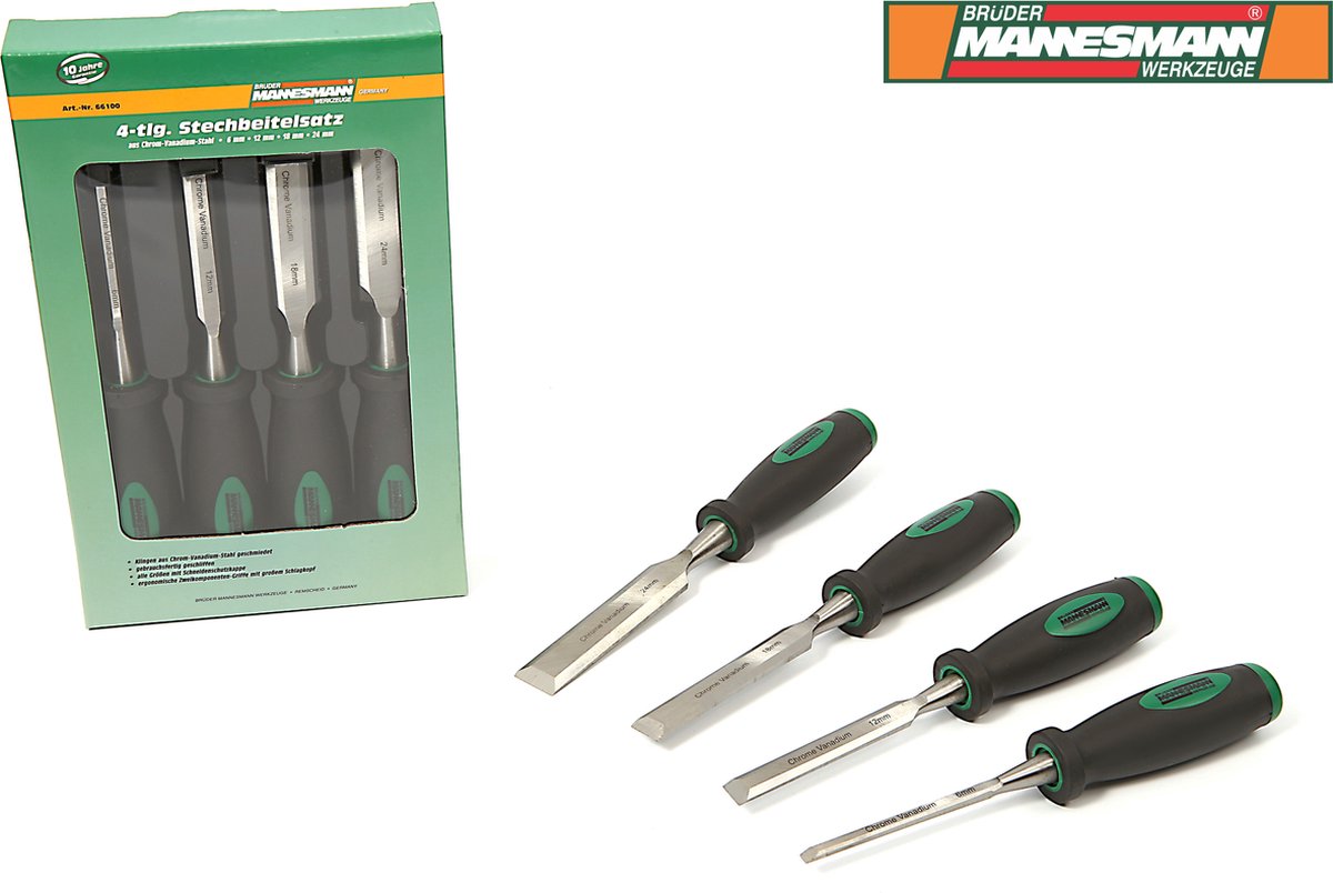 Mannesmann 4-delige set houtsteekbeitels (66100)