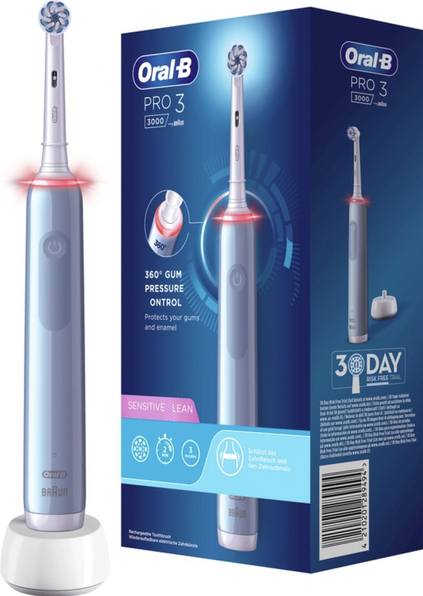Oral-B Pro 3 - 3000 - Elektrische Tandenborstel - Ontworpen Door Braun - Blauw - Oral B