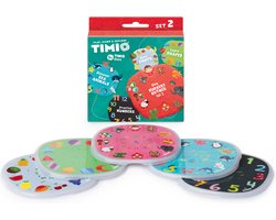 TIMIO Disk Set # 2: 5 Audio-Discs voor de TIMIO Player | Leer Getallen, 96 Kinderliedjes Vol. 2, Zeedieren, Vormen, Fruit | Alles in 8 Talen | Leerspeelgoed van 2 - 6 Jaar