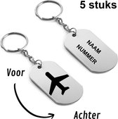 Étiquette de bagage - Étiquettes de voyage durables - Réutilisables - Accessoire de voyage pour valise de voyage - 5 pièces - Étiquette de bagage gravée avec nom et numéro de téléphone -