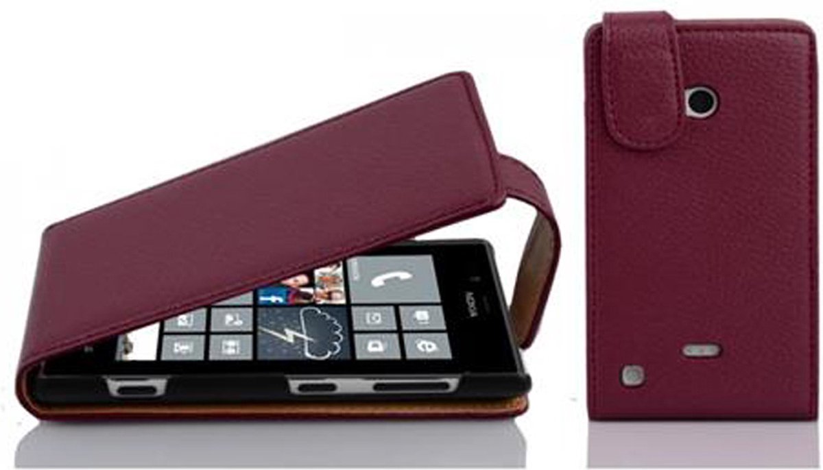 Cadorabo Hoesje geschikt voor Nokia Lumia 720 in BORDEAUX PAARS - Beschermhoes in flip-design Case Cover van getextureerd imitatieleer