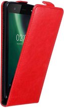 Cadorabo Hoesje geschikt voor Nokia 2 2017 in APPEL ROOD - Beschermhoes in flip design Case Cover met magnetische sluiting