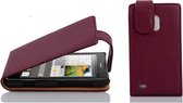 Cadorabo Hoesje geschikt voor Huawei ASCEND G700 in BORDEAUX PAARS - Beschermhoes in flip-design Case Cover van getextureerd imitatieleer