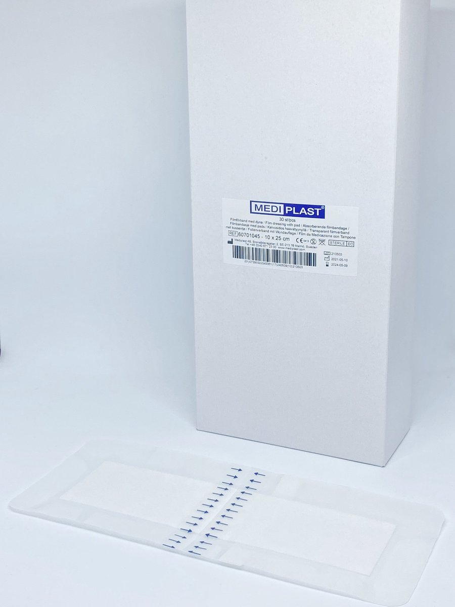 Goedkoopste Mediplast Waterproof Film met pad wondpleister steriel 10 x 25cm - 30 stuks