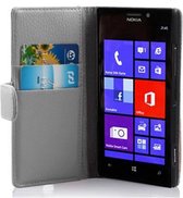 Cadorabo Hoesje geschikt voor Nokia Lumia 925 in MAGNESIUM WIT - Beschermhoes van getextureerd kunstleder en kaartvakje Book Case Cover Etui