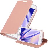 Cadorabo Hoesje voor Samsung Galaxy S4 MINI in CLASSY ROSE GOUD - Beschermhoes met magnetische sluiting, standfunctie en kaartvakje Book Case Cover Etui