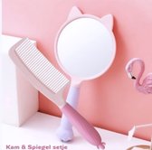 Babycure Spiegel & Kam | lila violette spiegeltje met een Roze kam | Setje voor kids | opmaken | Badaccessoires | Leuk om als cadeau te geven | Kadotip!