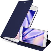 Cadorabo Hoesje voor Samsung Galaxy A5 2016 in CLASSY DONKER BLAUW - Beschermhoes met magnetische sluiting, standfunctie en kaartvakje Book Case Cover Etui