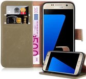 Cadorabo Hoesje voor Samsung Galaxy S7 in CAPPUCCINO BRUIN - Beschermhoes met magnetische sluiting, standfunctie en kaartvakje Book Case Cover Etui