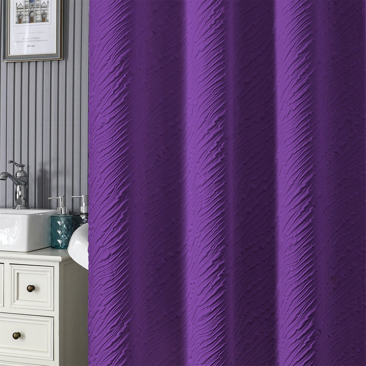 Floraweg Douchegordijn,douchegordijnen voor badkamer 3D embossing