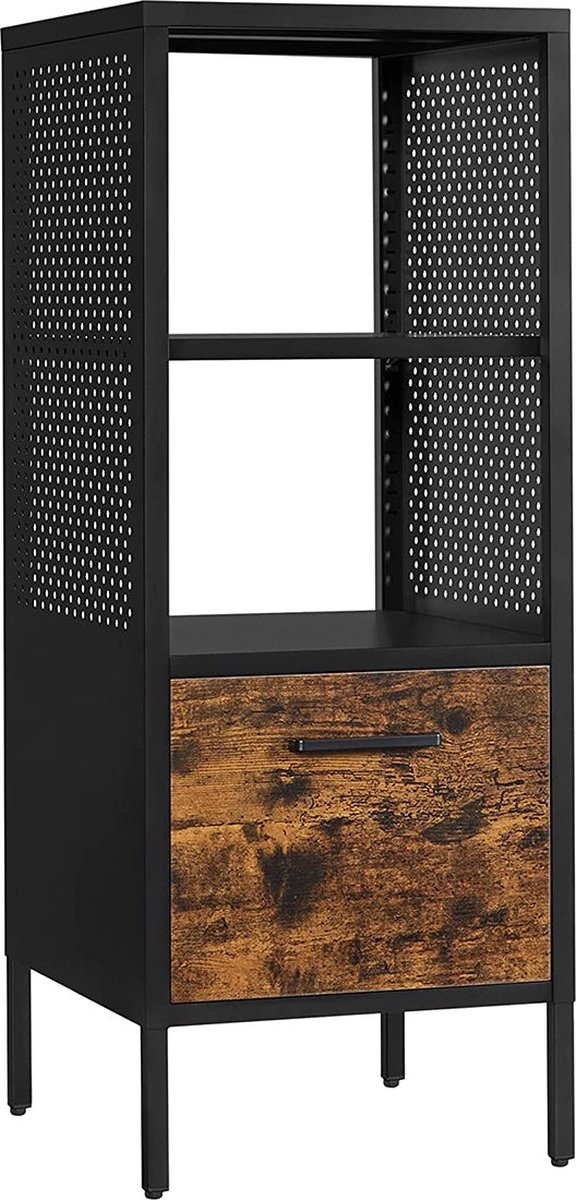 Archiefkast met Lade - Industrieel - Zwart / Bruin
