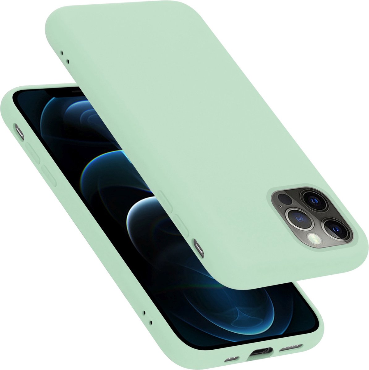 Cadorabo Hoesje geschikt voor Apple iPhone 13 in LIQUID LICHT GROEN - Beschermhoes gemaakt van flexibel TPU silicone Case Cover