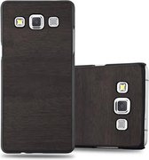 Cadorabo Hoesje geschikt voor Samsung Galaxy A5 2015 in WOODY ZWART - Hard Case Cover beschermhoes in houtlook tegen krassen en stoten