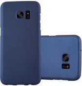 Cadorabo Hoesje geschikt voor Samsung Galaxy S7 EDGE in METAAL BLAUW - Hard Case Cover beschermhoes in metaal look tegen krassen en stoten