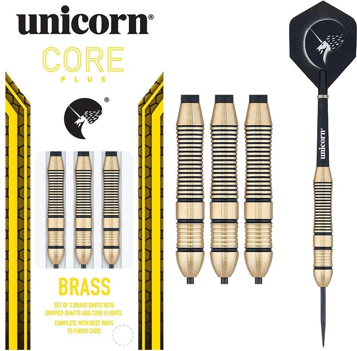 Unicorn Core Plus Shape 1 Brass Soft Tip - Dartpijlen - 18 Gram