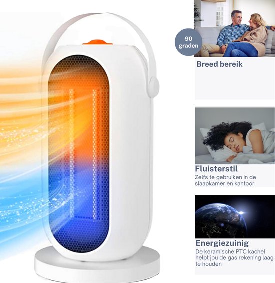 Elektrische kachel - Fluisterstil - 2in1 - Ventilator - Keramisch - Energie zuinig - Veiligheid opties - Verwarmingstoestel - Voor woonkamer, slaapkamer, badkamper of kantoor